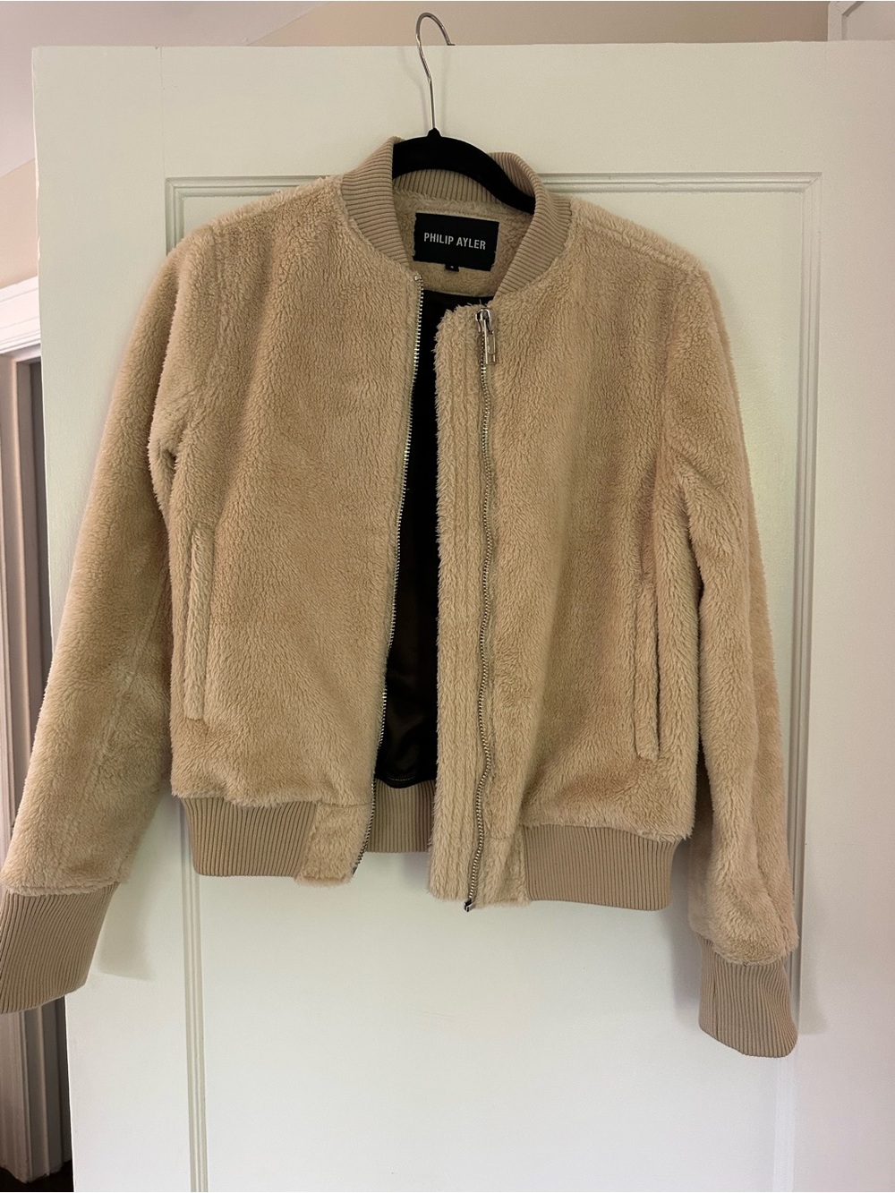Ayler’s Beige Sherpa Bomber Jacket